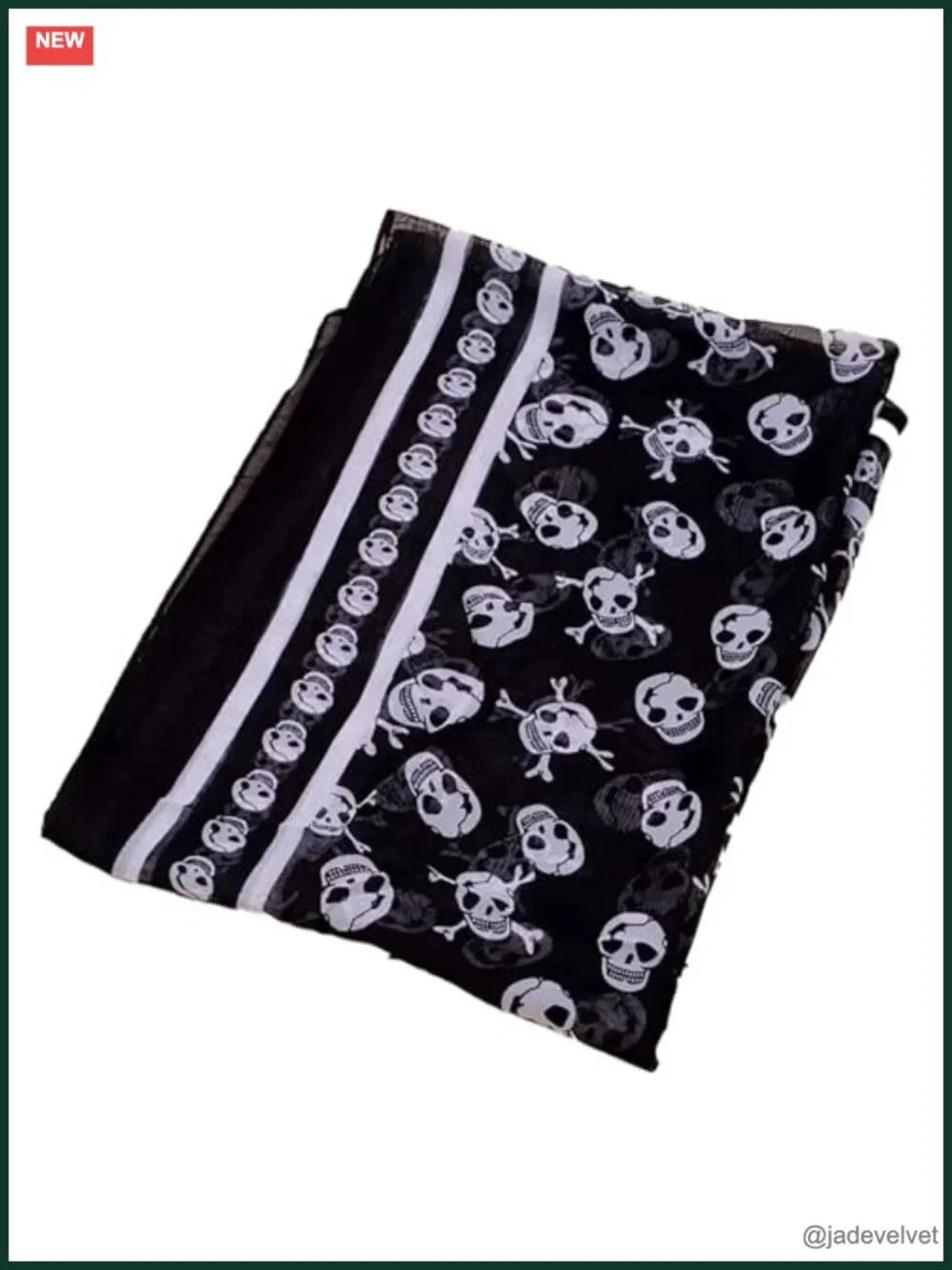 Soft Silky Poly Chiffon Skull Scarf 59